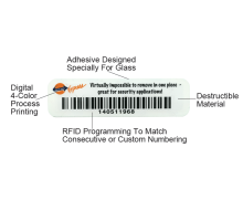 RFID destructible windshield spec