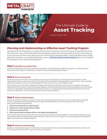asset tracking checklist