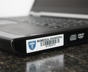 universal mini rfid tag on laptop